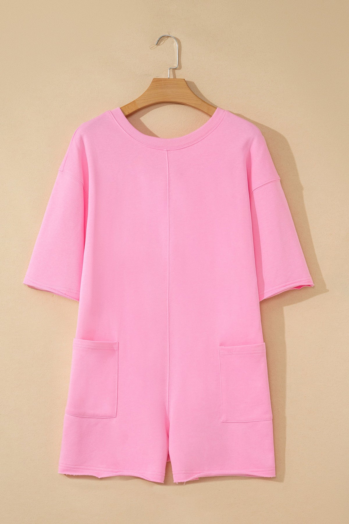 Pink Raw Edge Loose Romper RTS