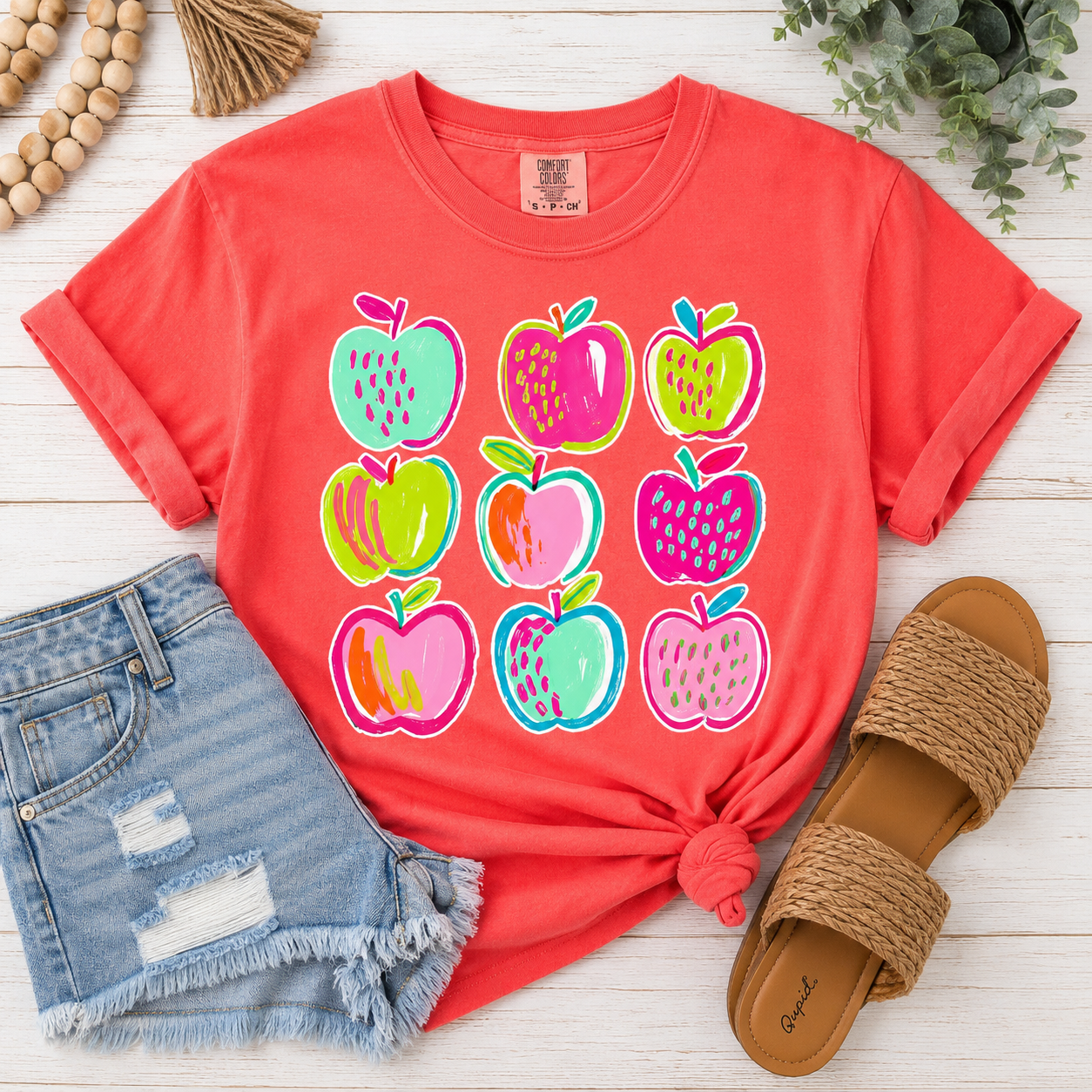 Vibrant Speckled Apples Tee.