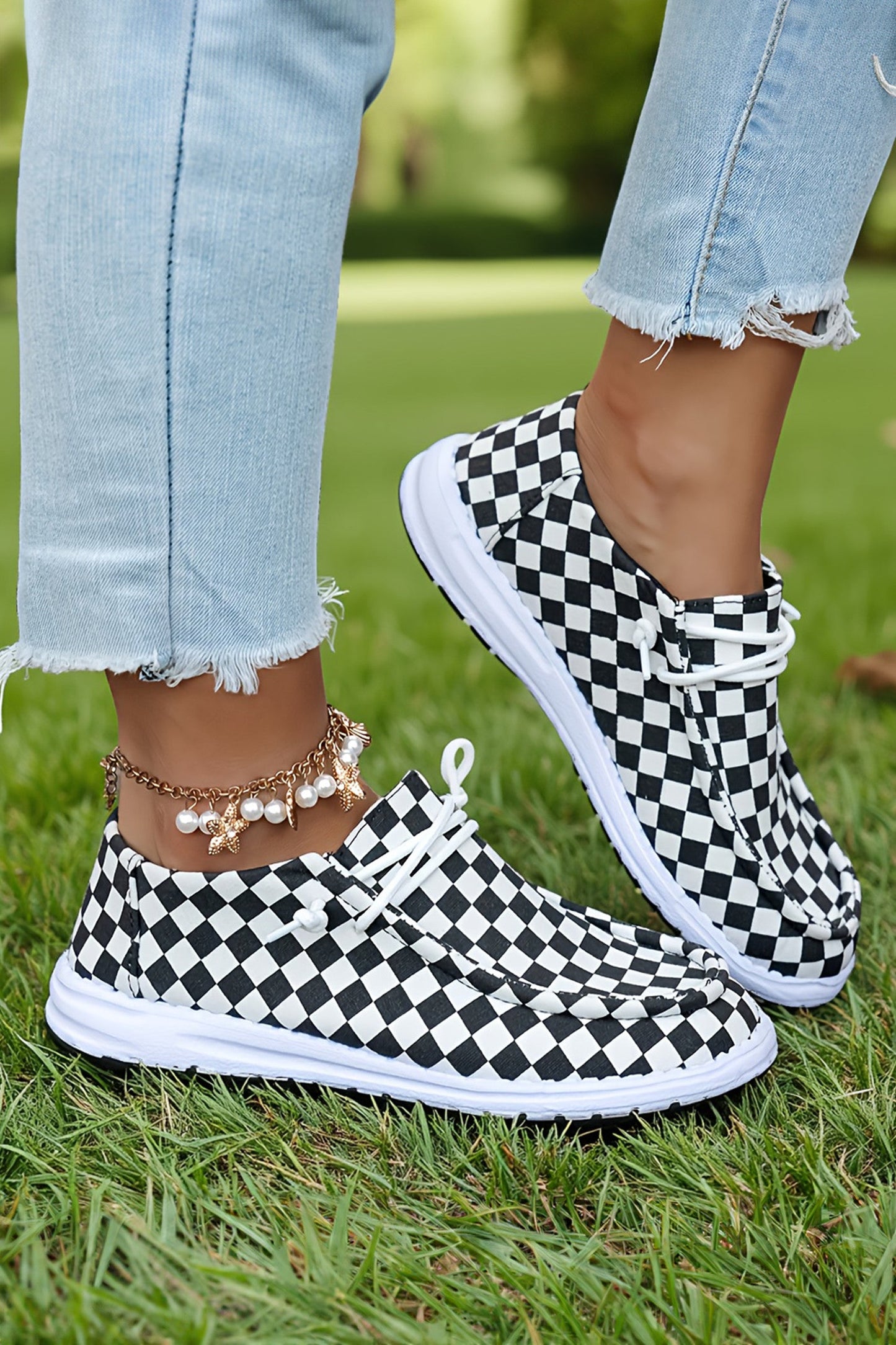 Checkered Lace Up Shoes RTS