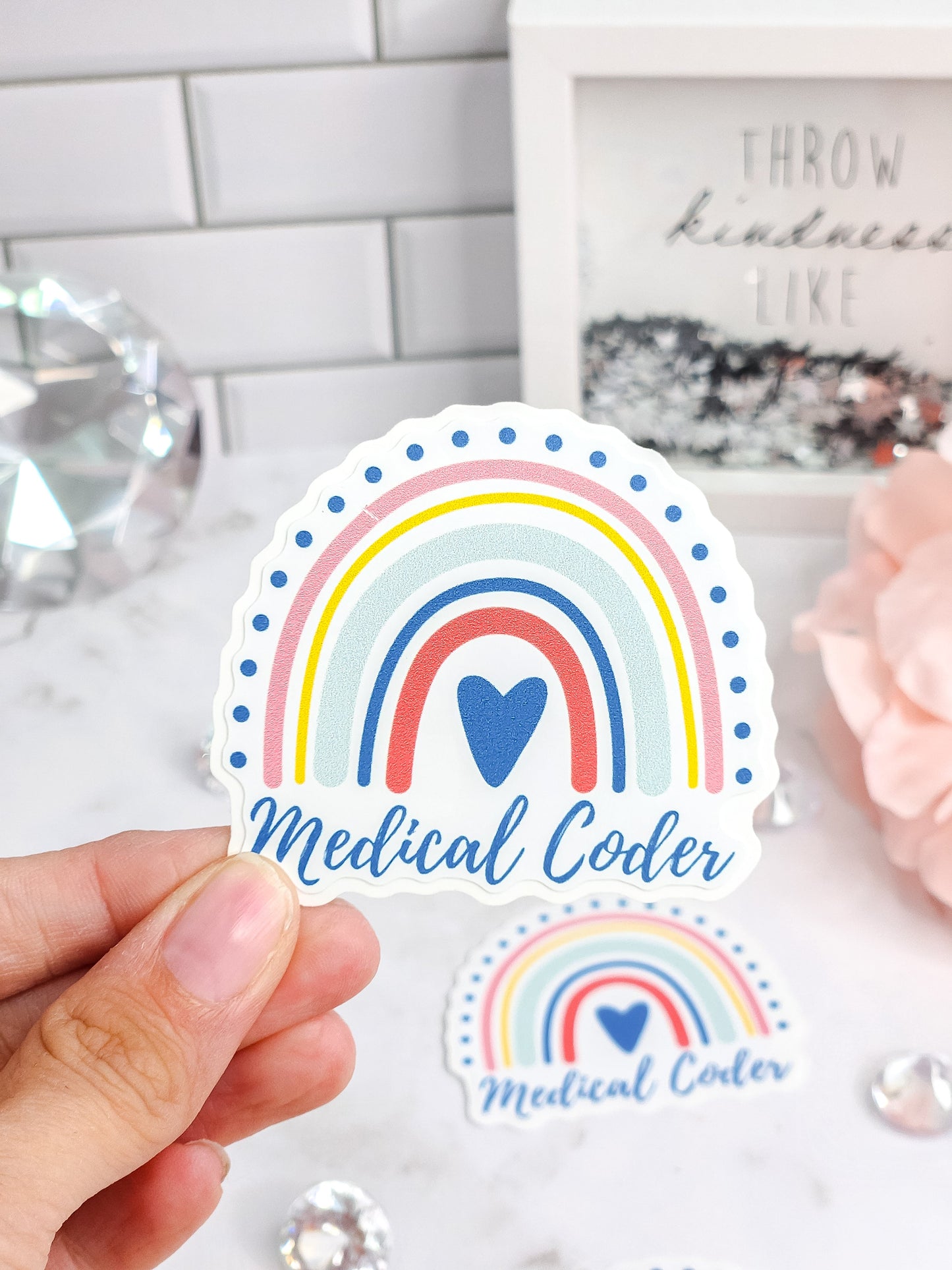 Medical coder rainbow sticker