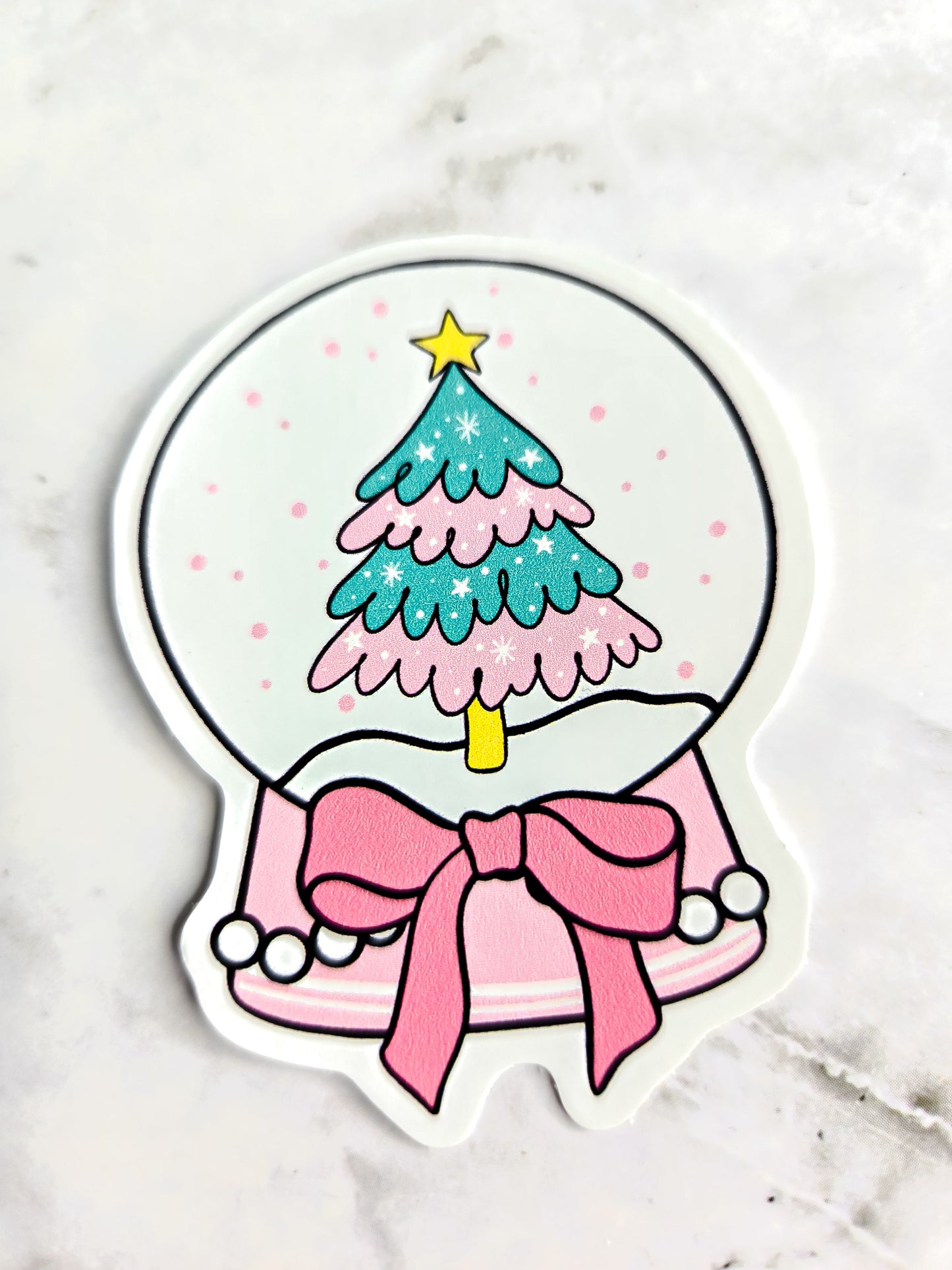 Christmas time snowglobe sticker