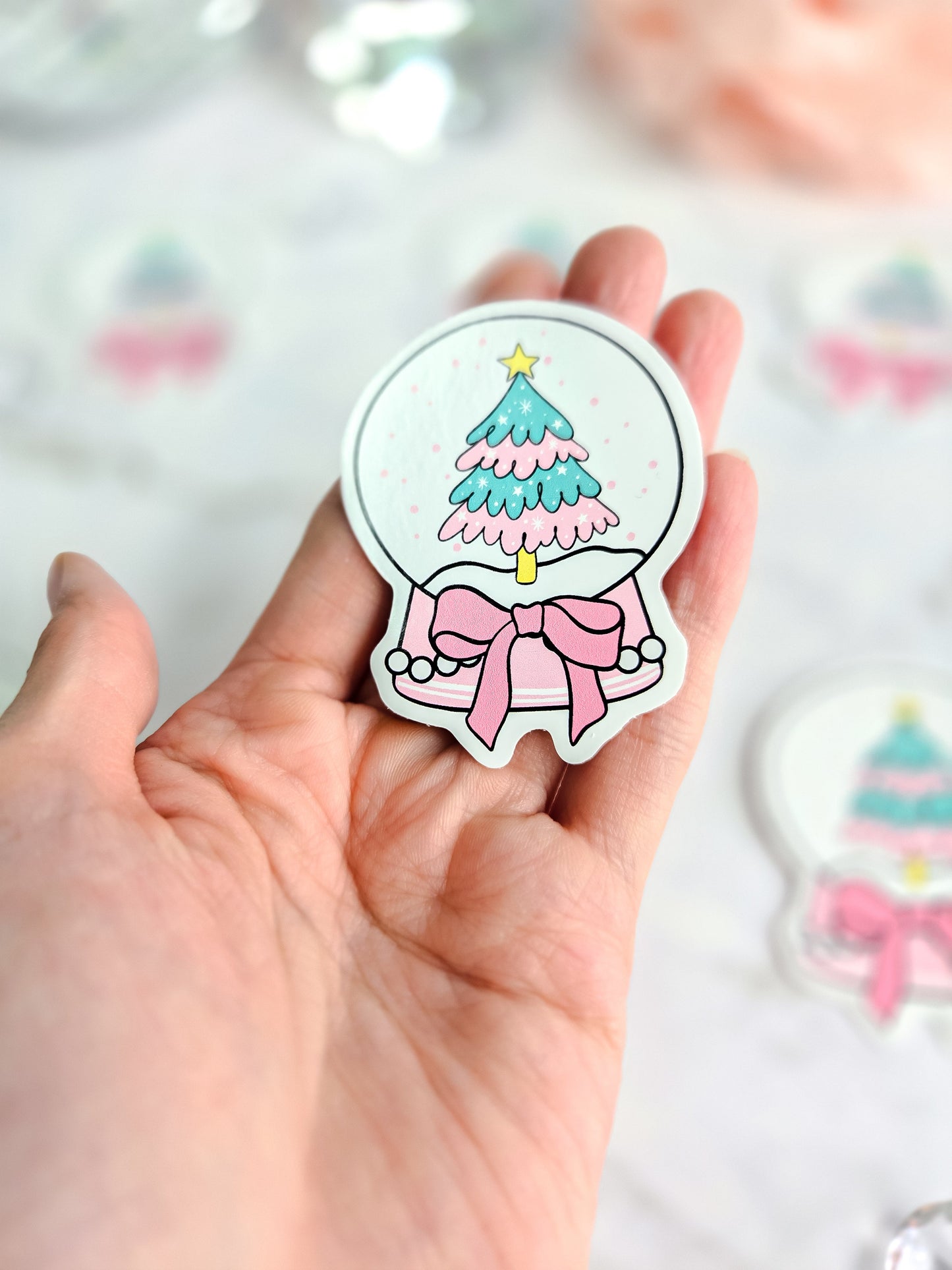 Christmas time snowglobe sticker