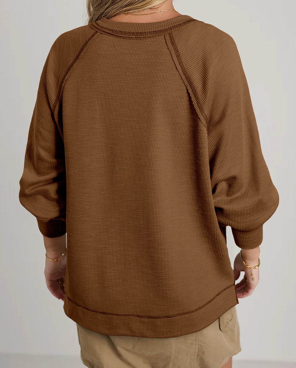 Textured V Neck Top LT