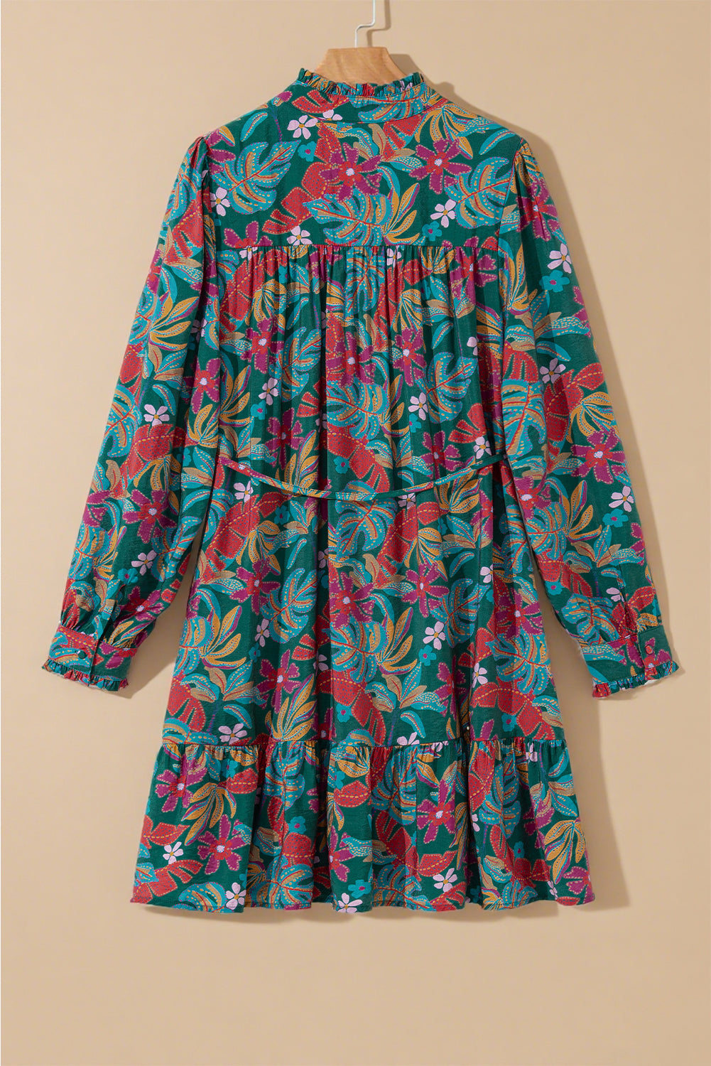 Green Floral Frilled Dress LT