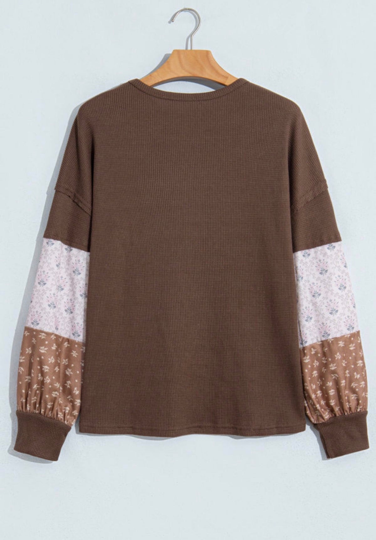 Waffle Knit Patchwork Top