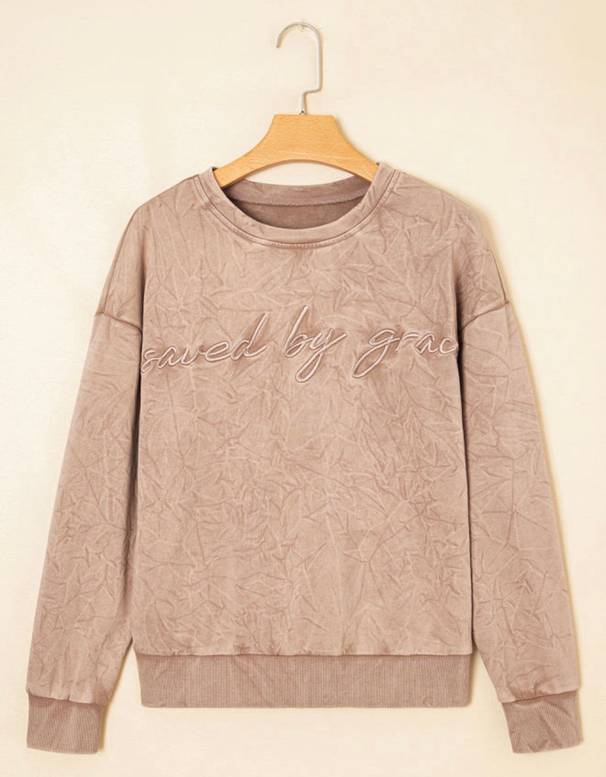 Saved by Grace Embroidery Sweatshirt