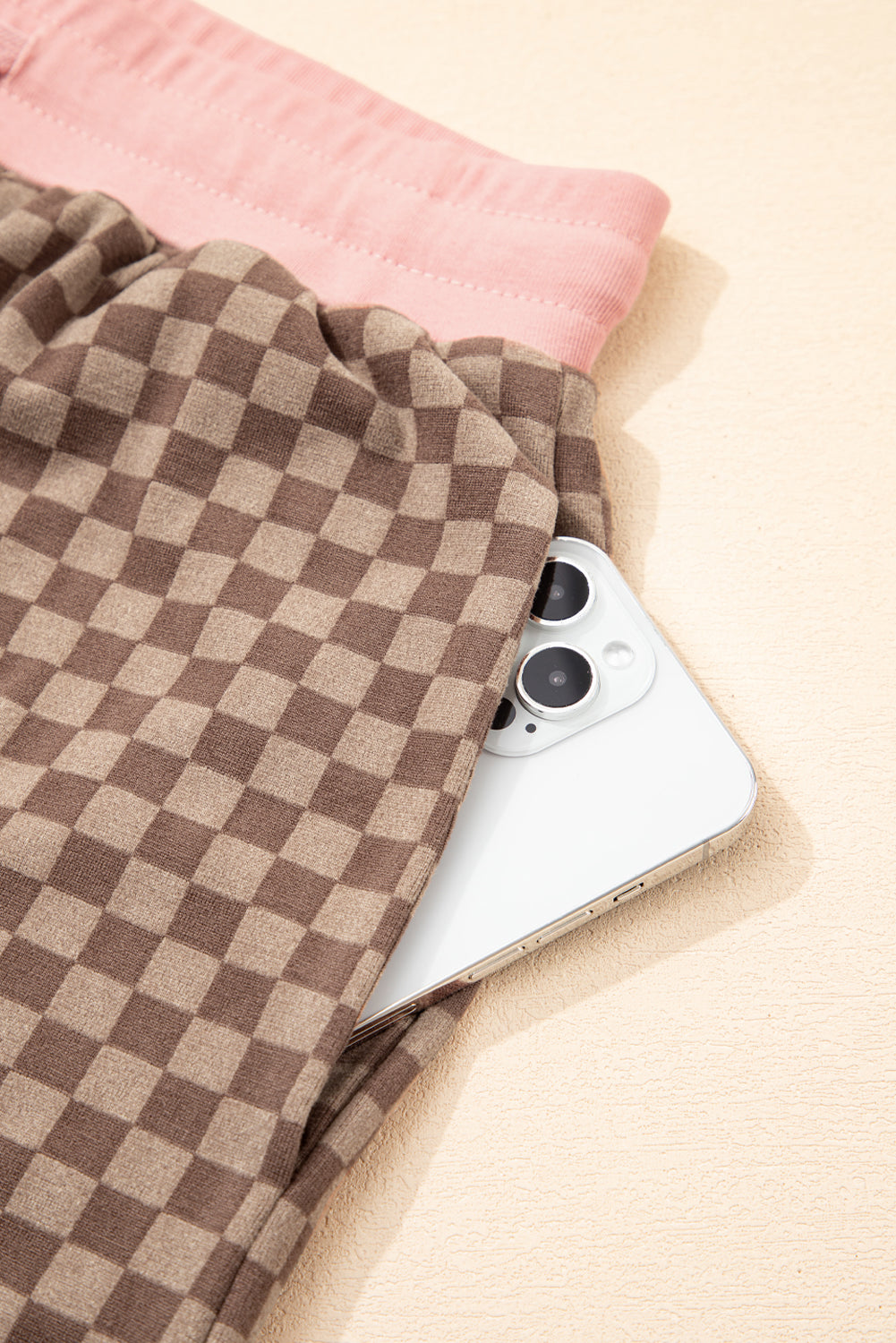 Brown Checkered Pullover Set LT