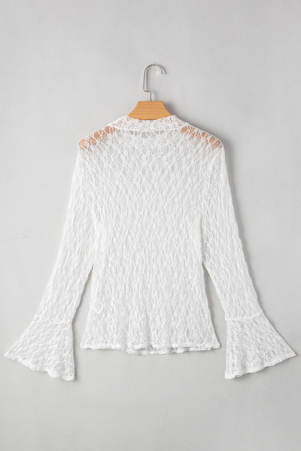 Sheer Lace Bell Sleeve Blouse LT