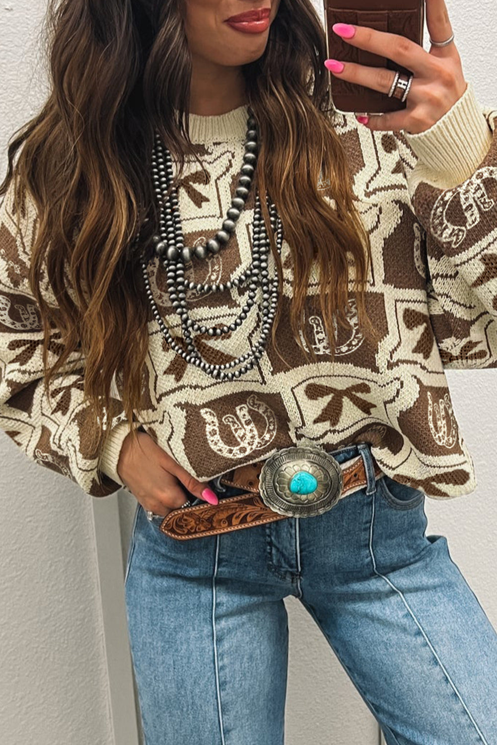 **MULTIPLE COLORS LISTED** Bows and Horseshoe Sweater RTS