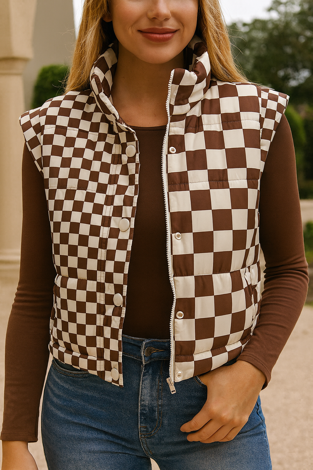 Checkered Puffer Vest RTS