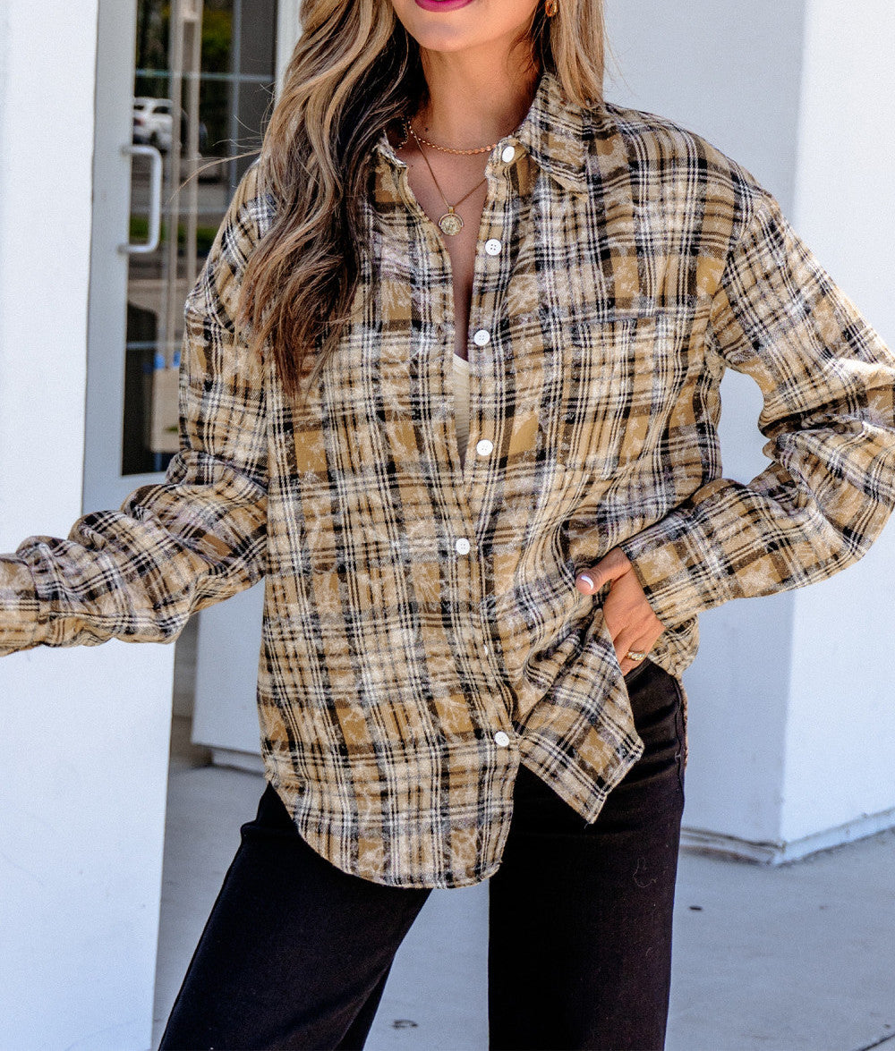 Brown Retro Button Shirt