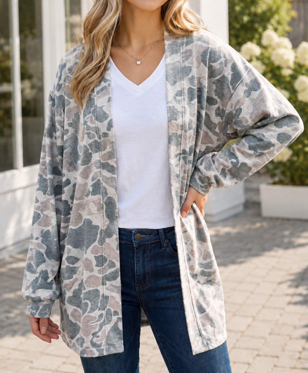 Camo Tunic Cardigan