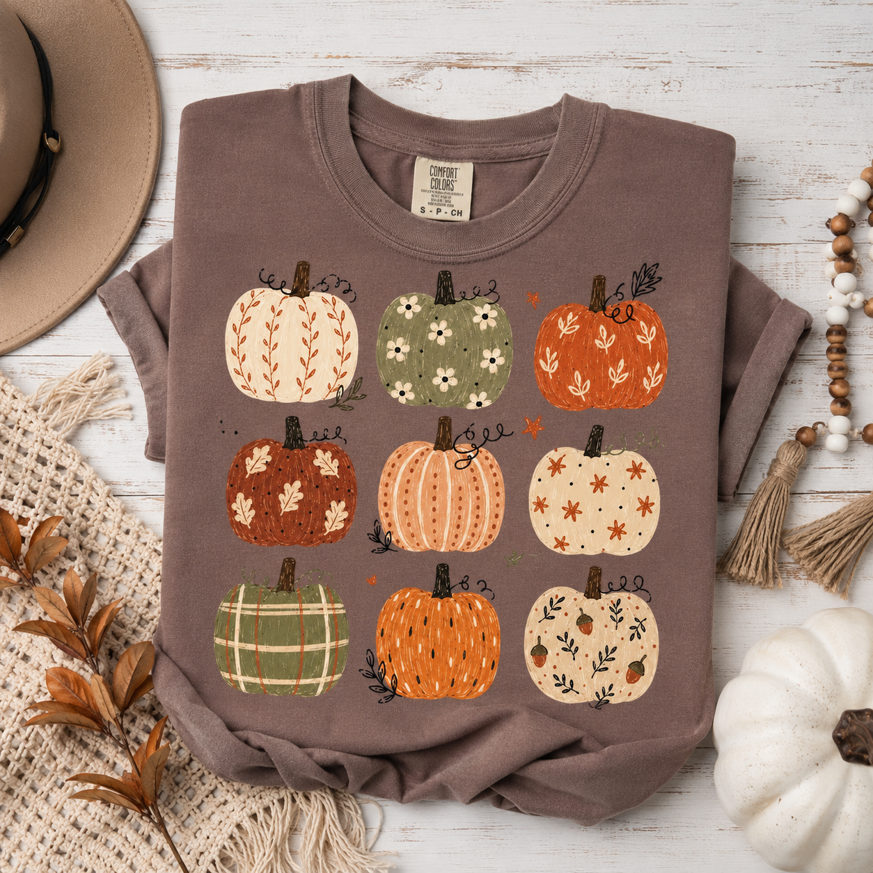 Boho Pumpkin Array Tee.