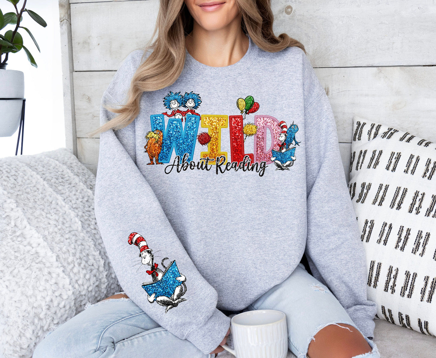 Wild about reading sweatshirt