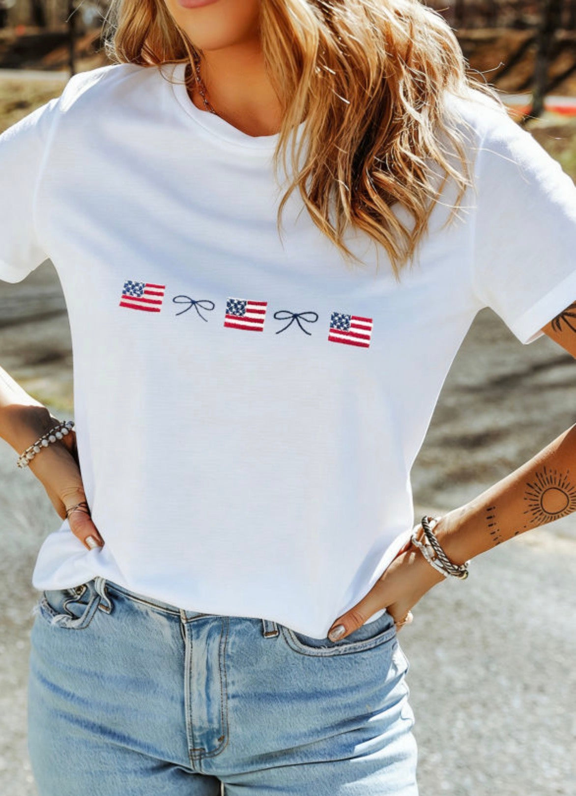 American Embroidered Flag Shirt RTS
