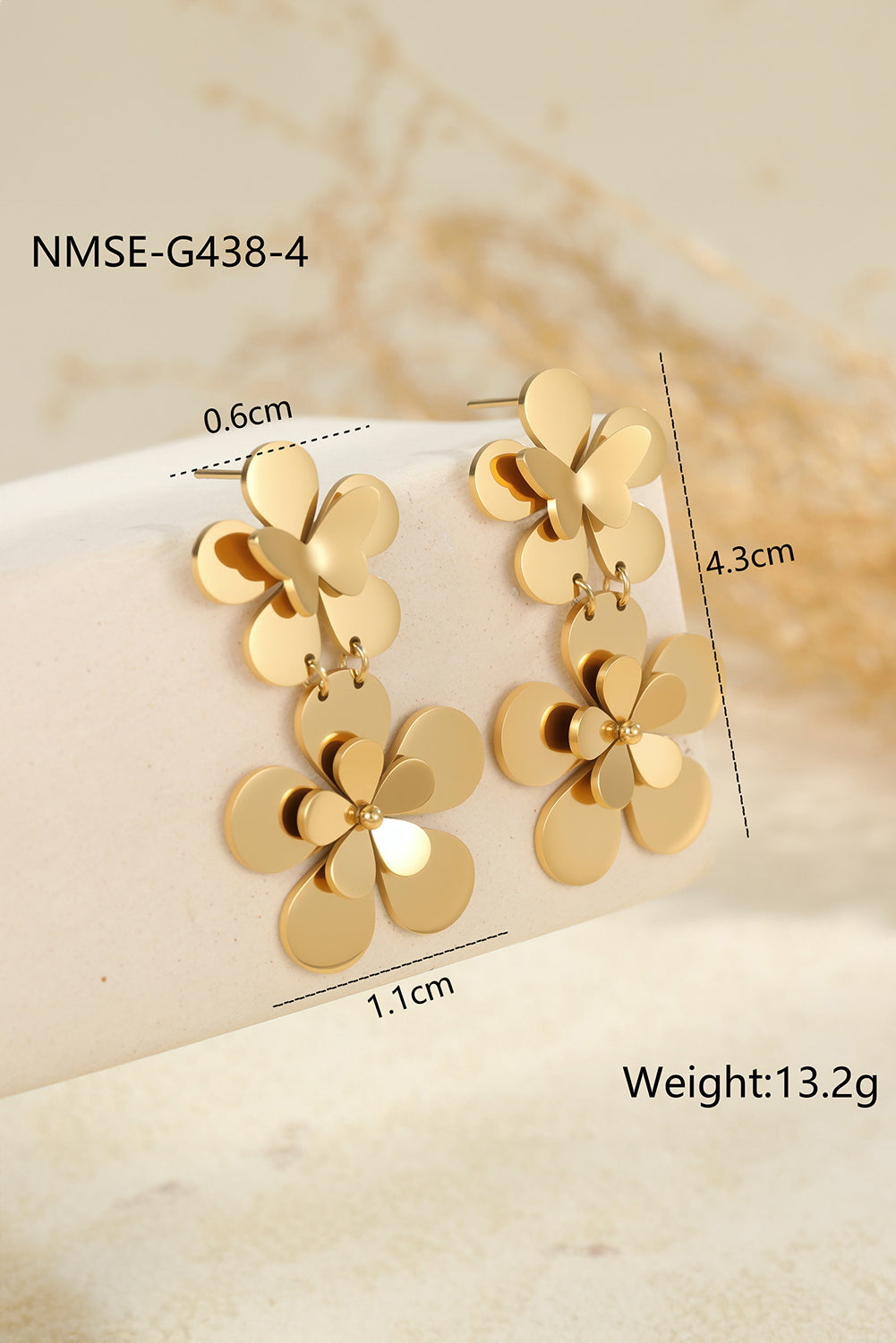 Gold Plated Flower Earrings LT