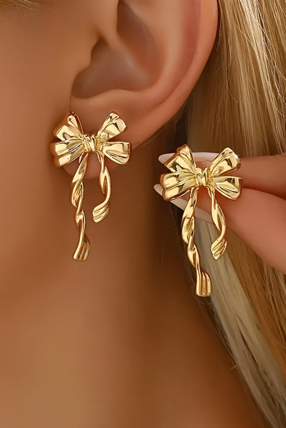 Gold Bow Knot Studs RTS