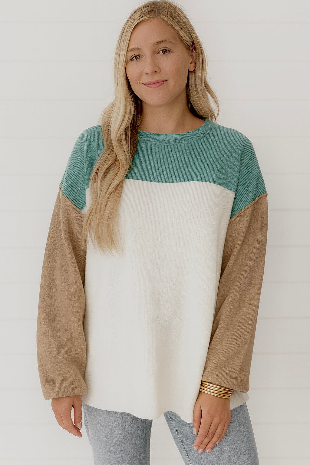 Color Block Ribbed Sweater October.