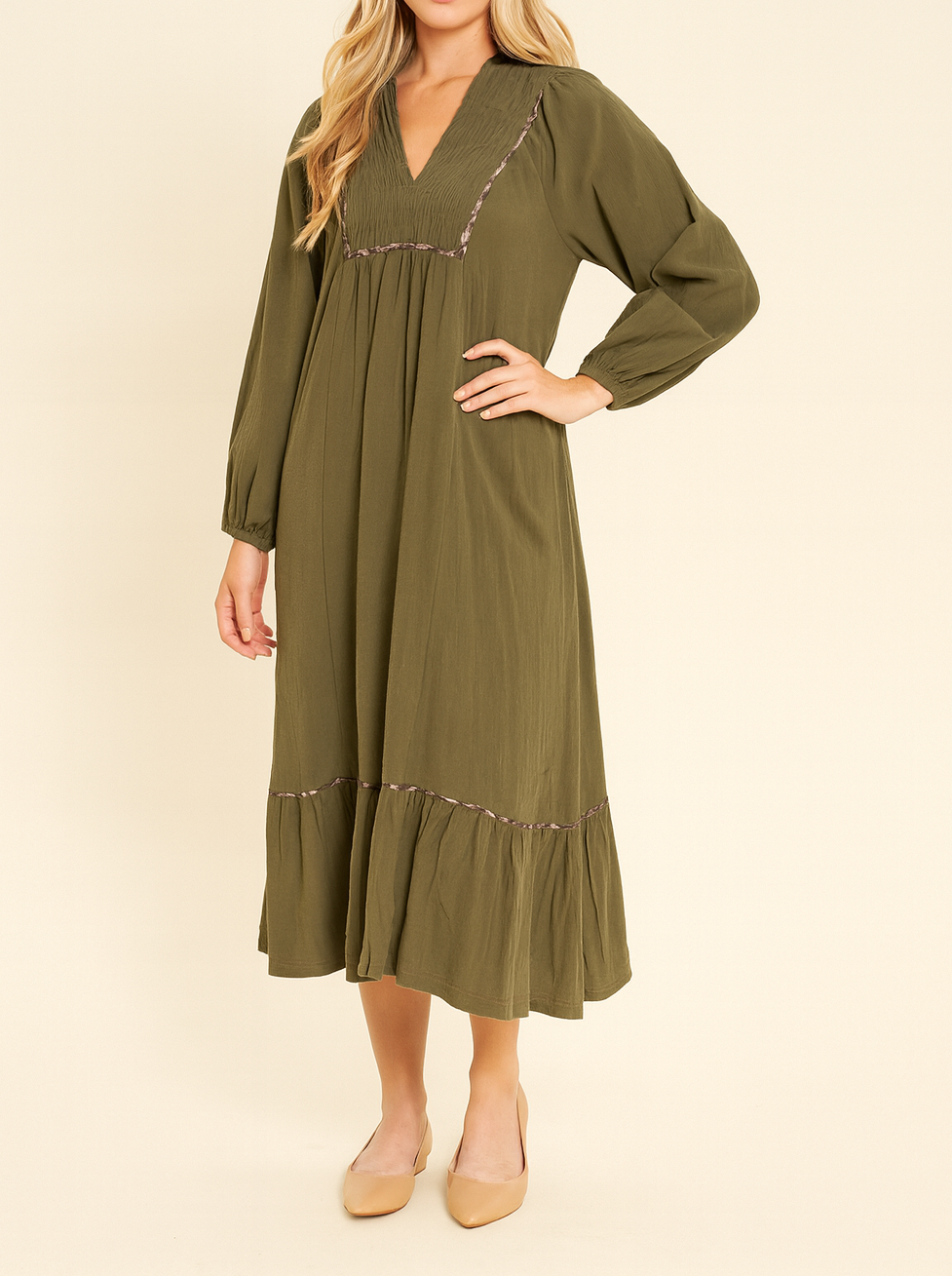 Leopard Trim Dress LT