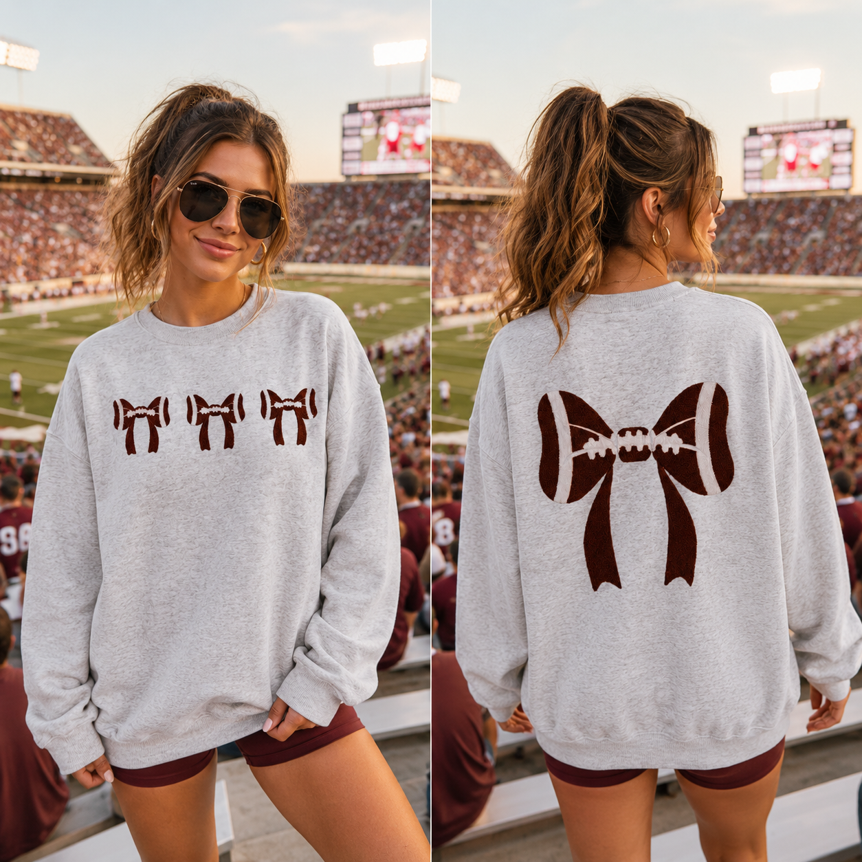 Bow Game Day Oversized Swearshirt