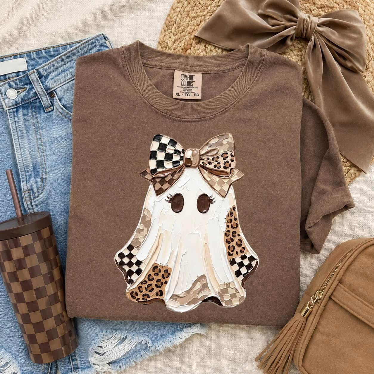 Checkered Leopard Ghost Tee.