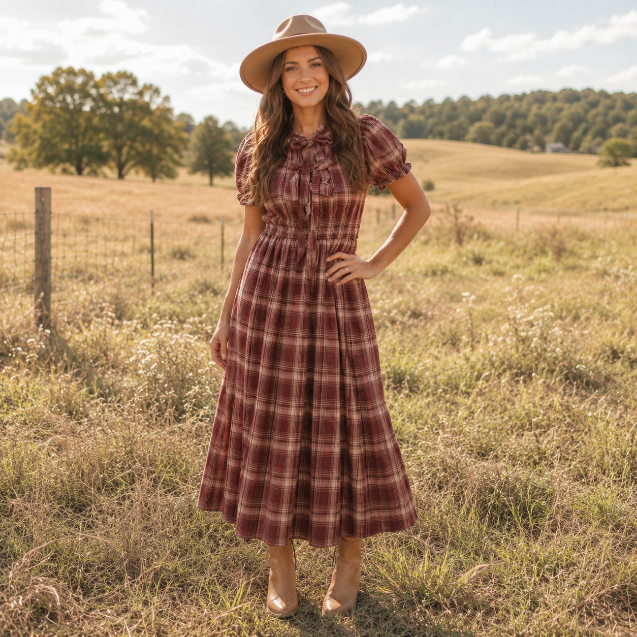 Vintage Knot Front Midi