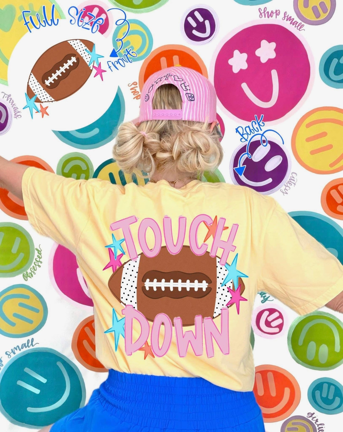 Touch Down Football FRONT ONLY Tee.