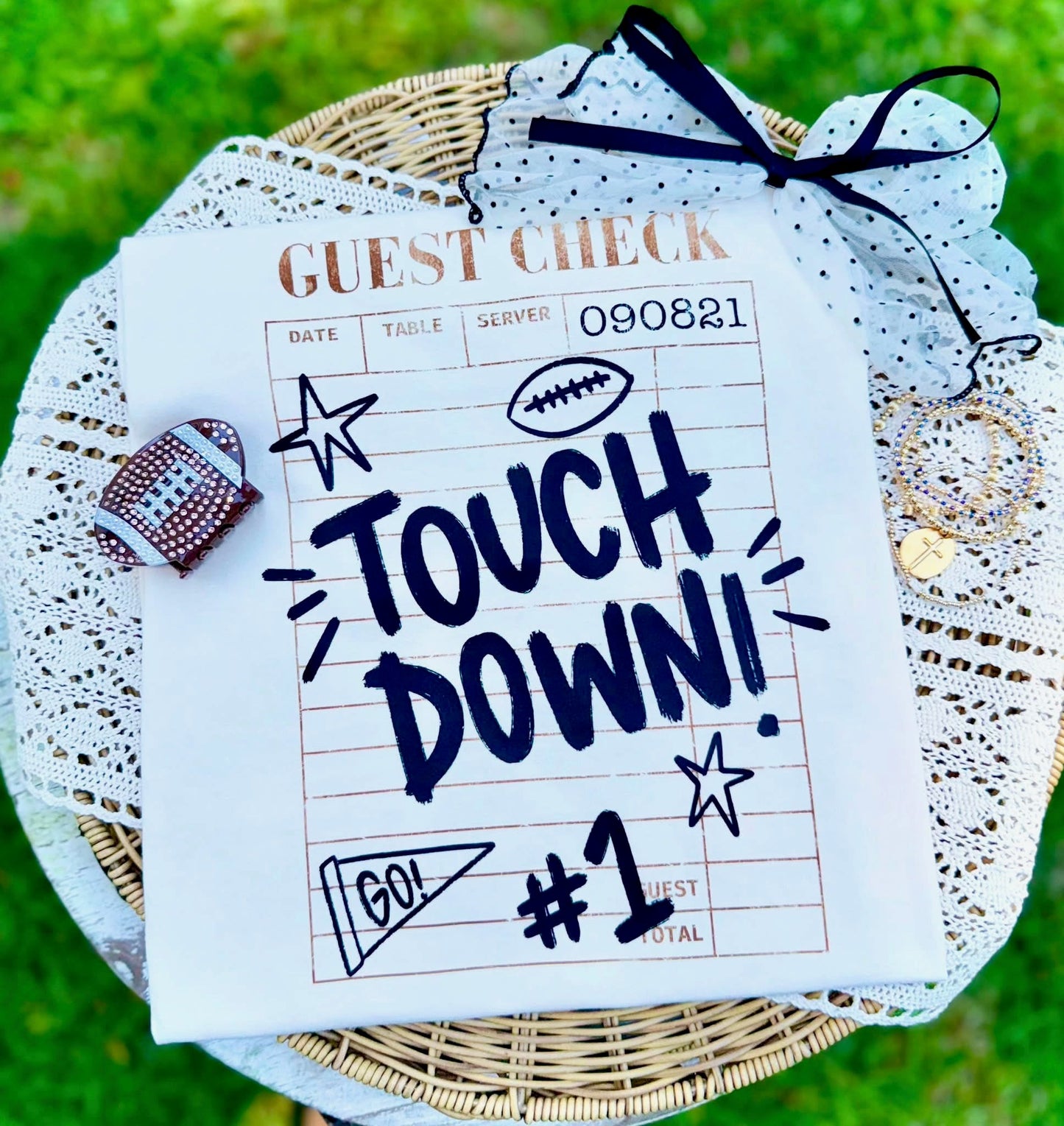 Touch Down Guest Check Tee.