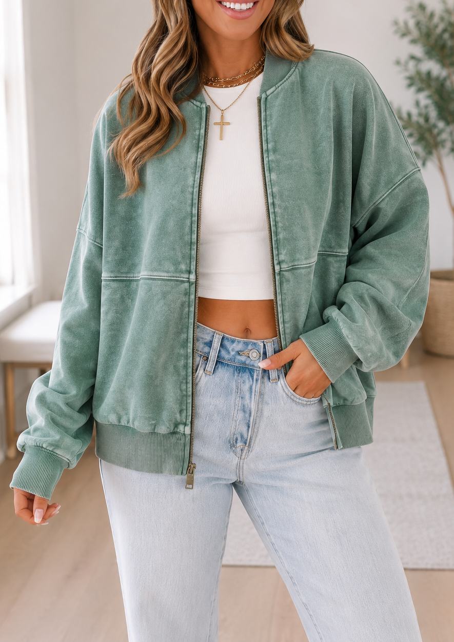 Mineral Wash Jacket Sweatshirt