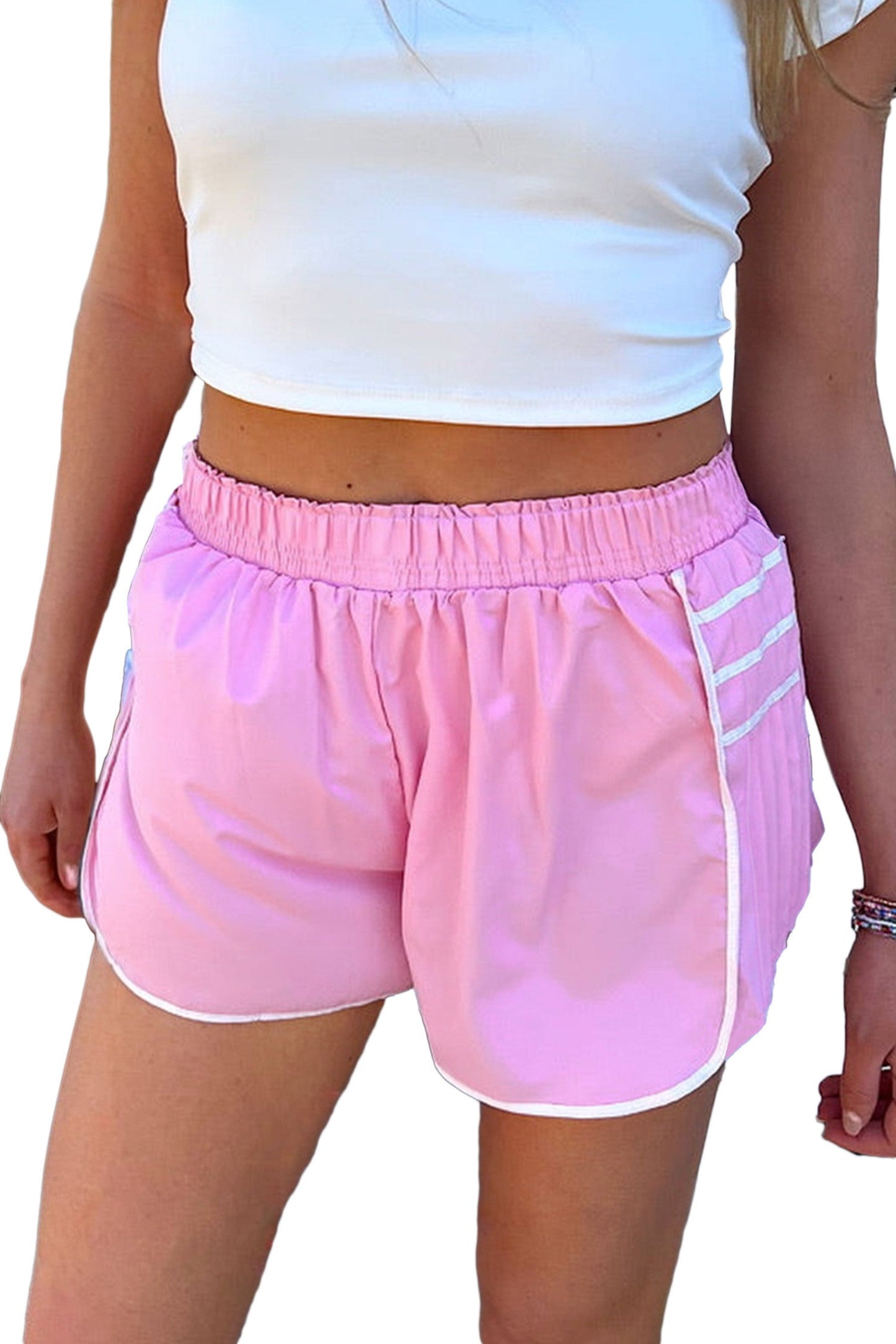 Pink Trim Casual Shorties