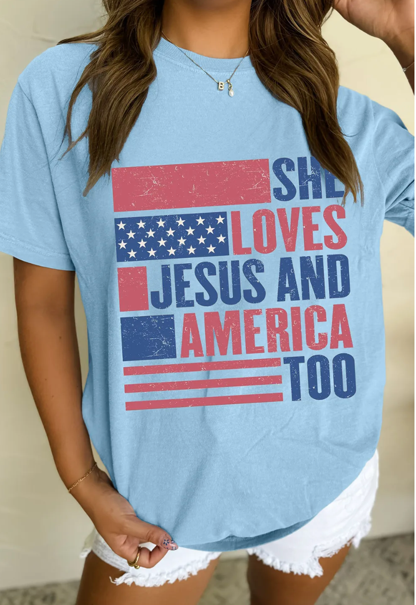 She Loves Jesus And America Too Shirt RTS