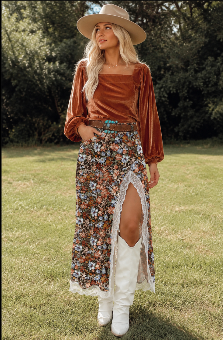 Boho Western Skirt RTS