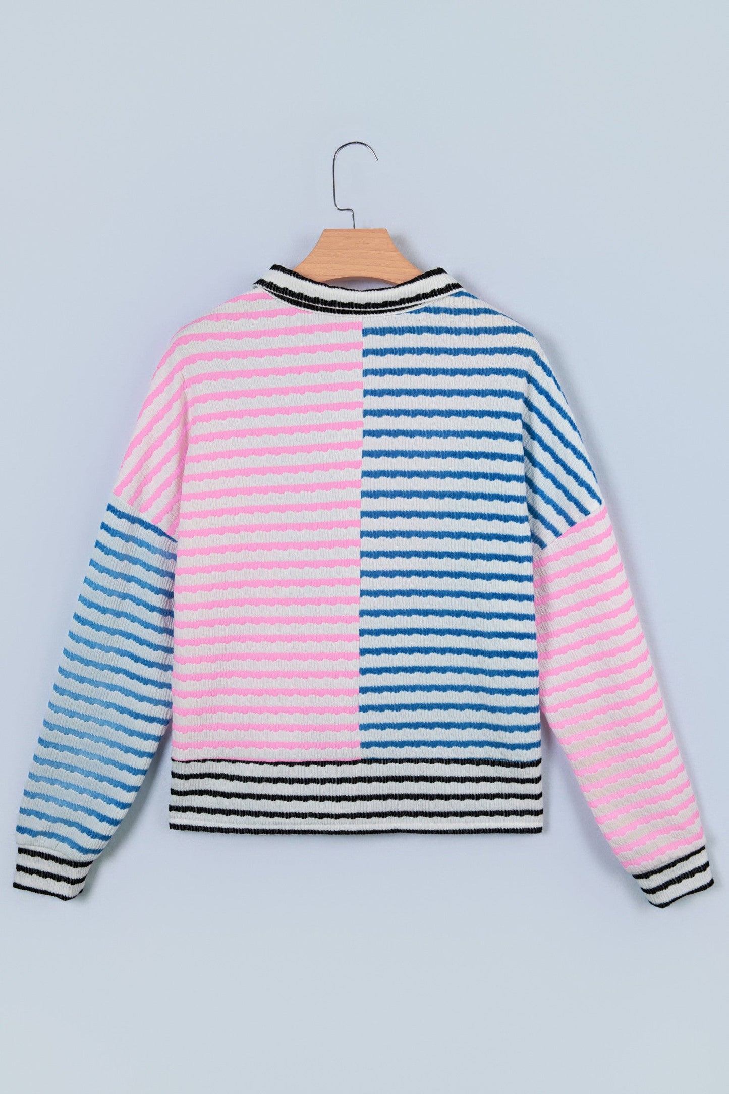 Striped Color Block Half Zip LT