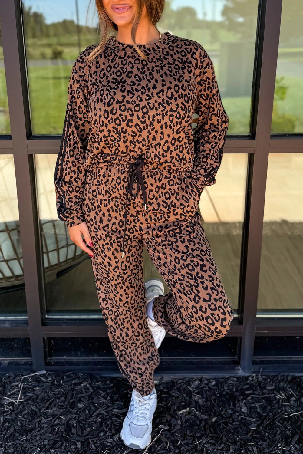 Varsity Stripe Leopard Set RTS