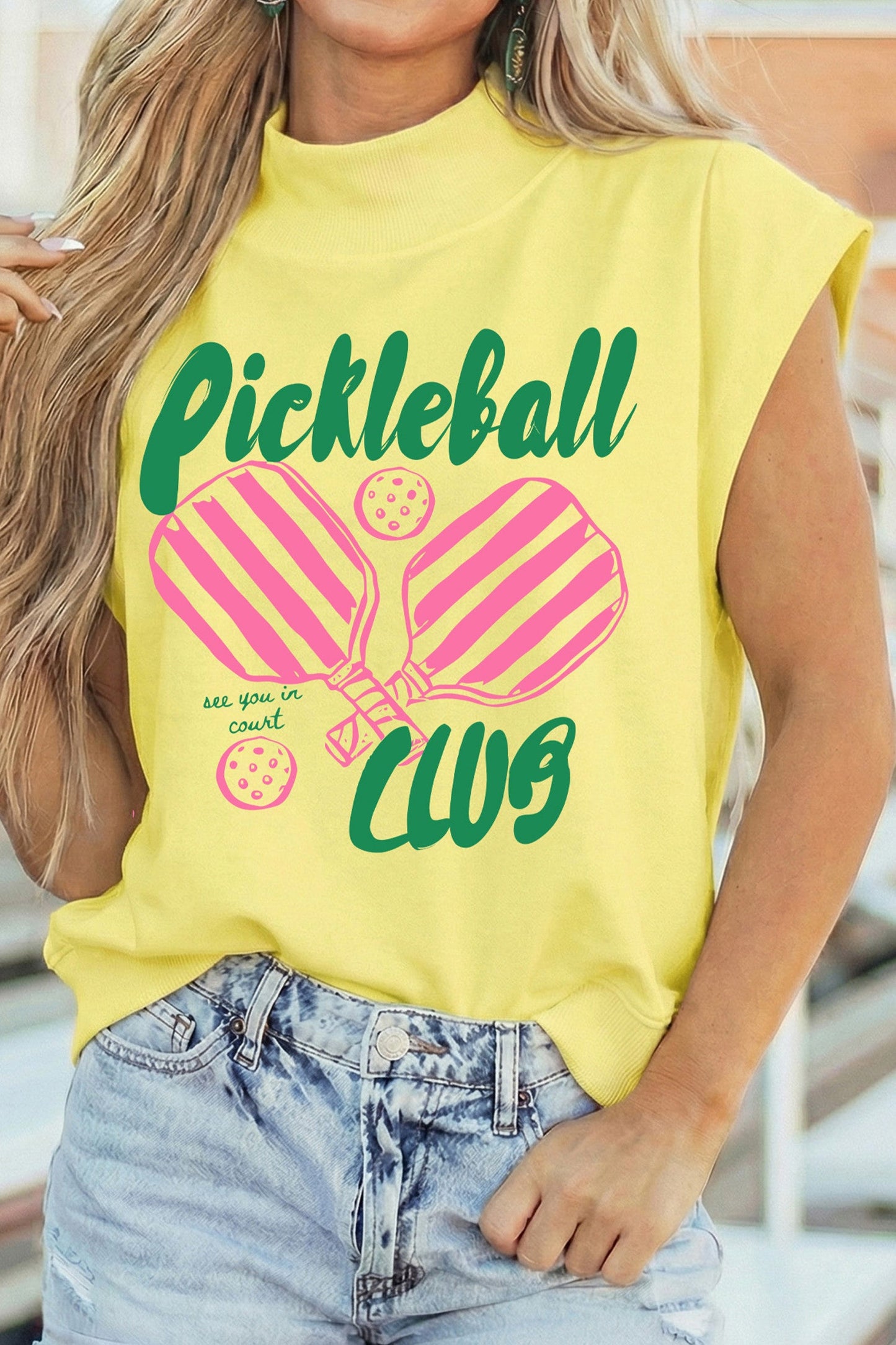 Yellow Pickleball Club Game Day Top RTS