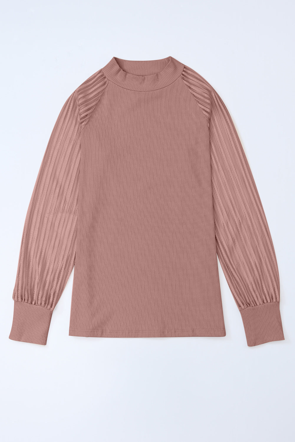 Pink Mesh Ribbed Top RTS