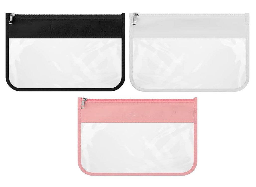Clear Makeup Bags Chenille Letter Pouch DIY Clear Travel Pouch Zipper Clear Pouch Waterproof