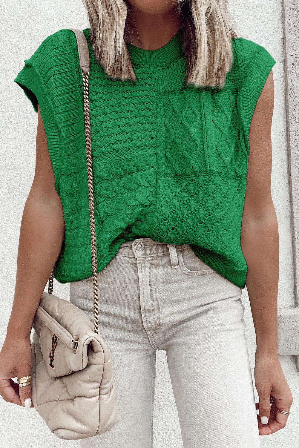 Cable Knit Dolman Sweater Vest RTS