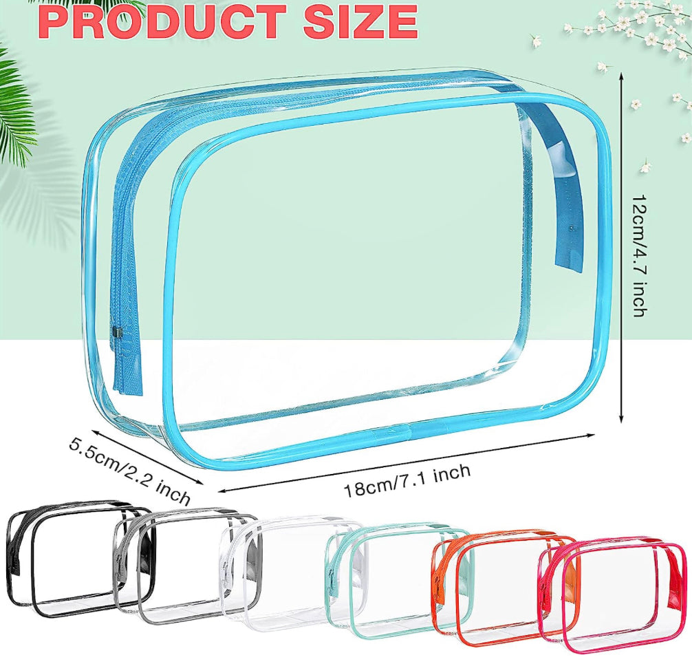Cosmetic Bag Travel Pouch with Zipper Transparent Makeup Cosmetic Bag for Women Men Traveling Business Trip Home
