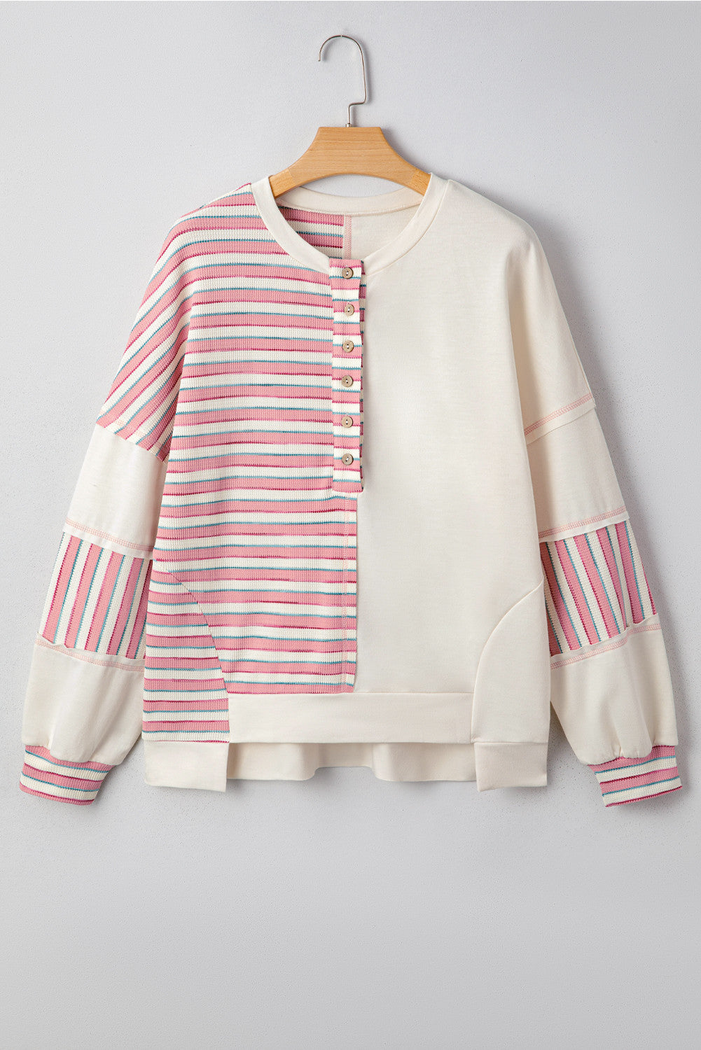 Pink Stripe Color Block Top LT