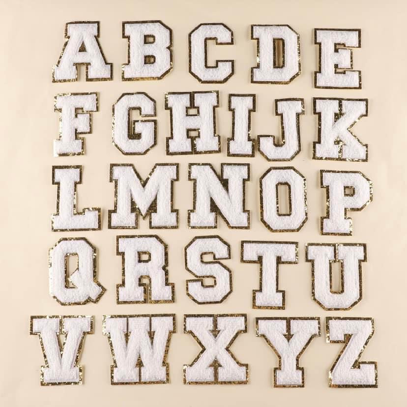 Chenille Letter Patches-White