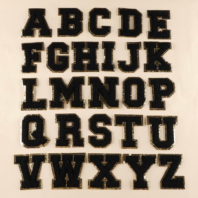 Chenille Letter Patches-Black