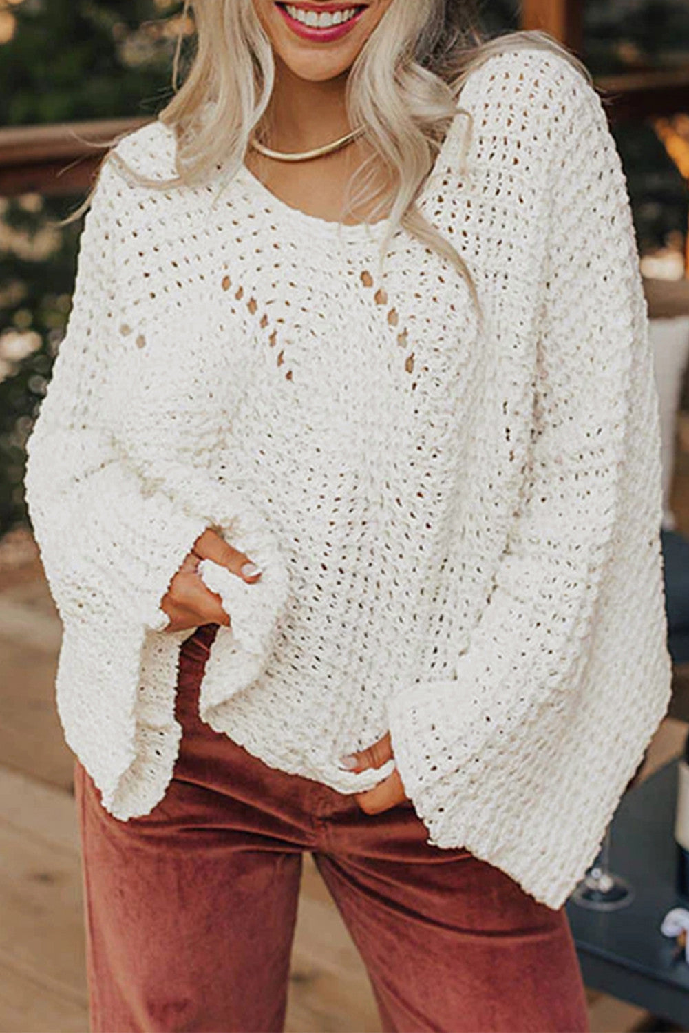 Hollowed Knit Sweater LT