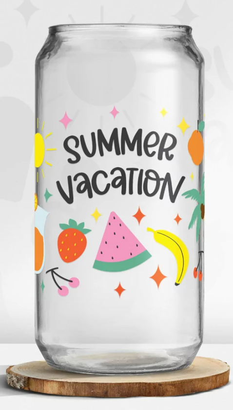 Summer Glass Can w/ bamboo lid and straw