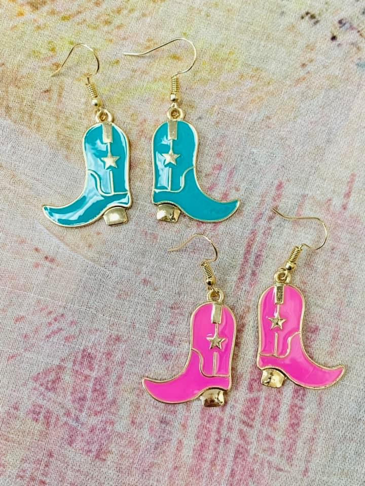 Cowboy boot earrings
