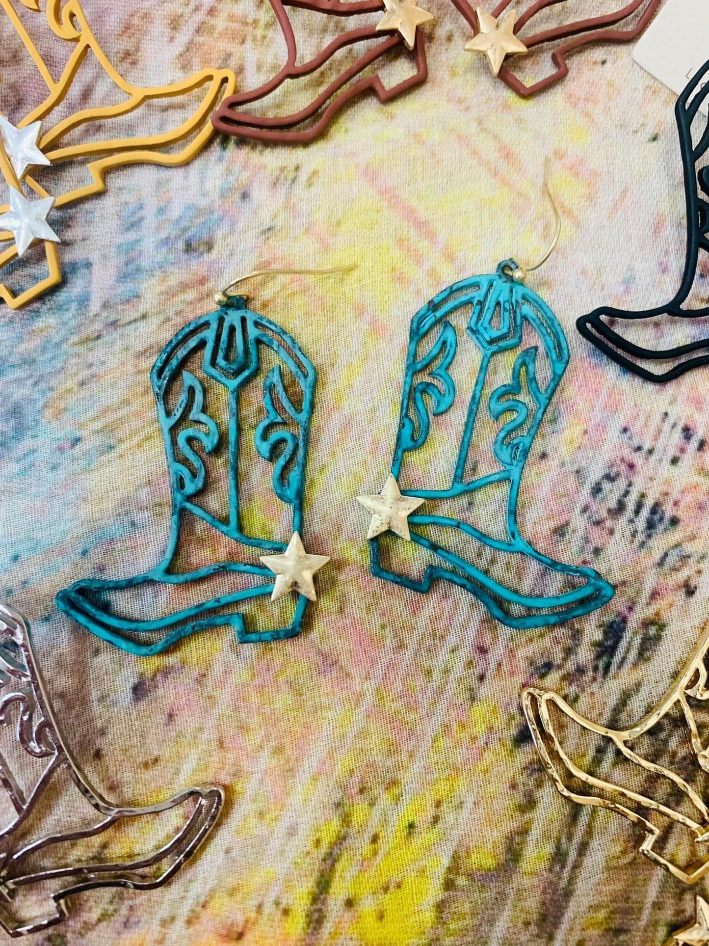 Cowboy boot earrings