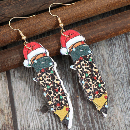 PU Leather Alloy Pencil Earrings