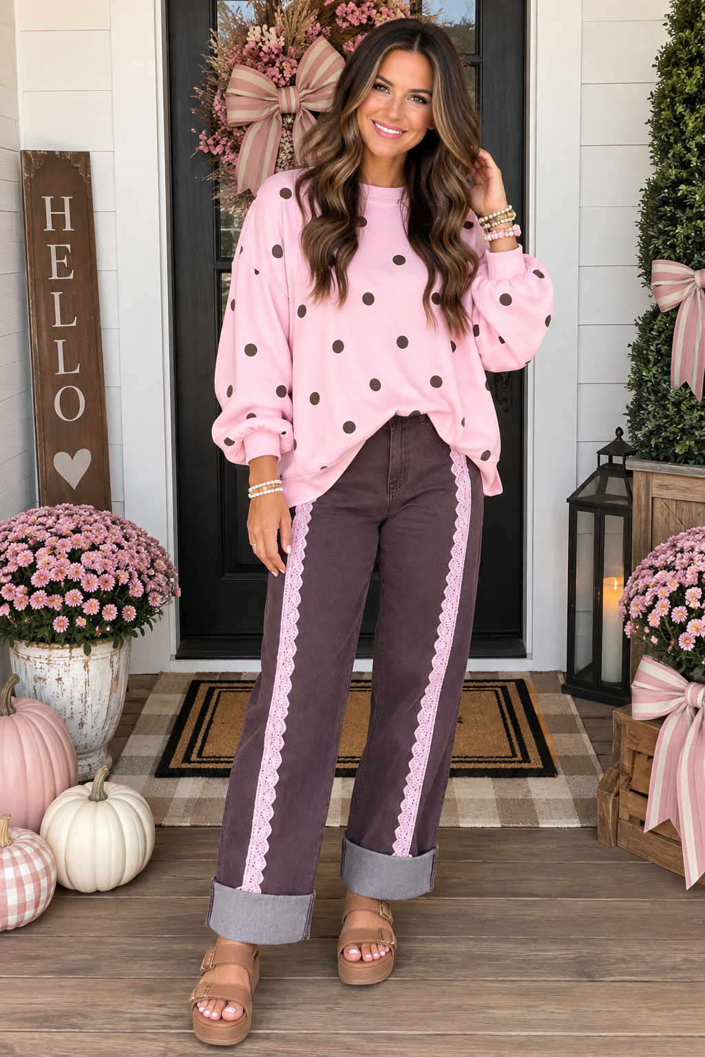 Pink Polka Dot Pullover