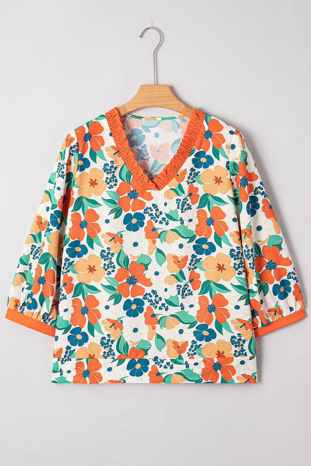 Orange Floral Frilled Blouse October.