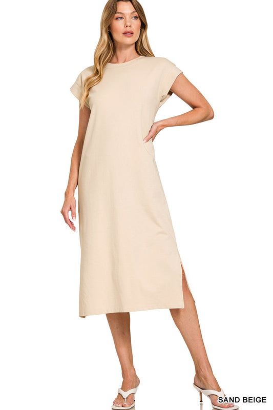 Zenana Round Neck Dress New RTS